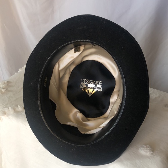 DESIGNER COLLECTION black wool Derby Men’s hat. Size 7 1/2. - Picture 6 of 12